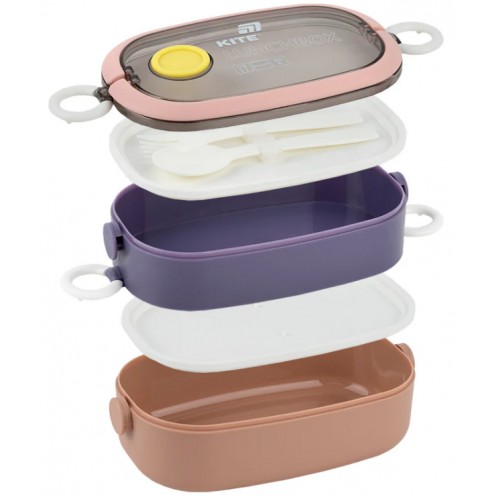 Ланч бокс пласт. "Kite" 1600мл подвійний з наповненням,бежевий №K25-1181-1