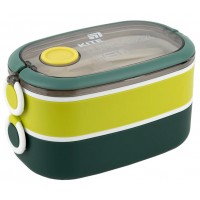Ланч бокс пласт. "Kite" 1600мл подвійний з наповненням,зелений №K25-1181-3
