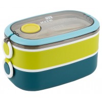 Ланч бокс пласт. "Kite" 1600мл подвійний з наповненням,синій №K25-1181-2