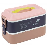 Ланч бокс пласт. "Kite" 2000мл подвійний з наповненням,бежевий №K25-1184-1