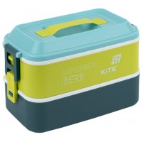Ланч бокс пласт. "Kite" 2000мл подвійний з наповненням,синій №K25-1184-2