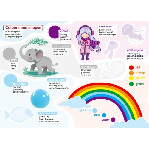 Книжка А4 "Вивчаємо англійську: Кольори" №3321/Талант/(24)