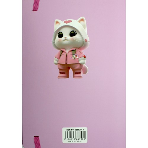 Блокнот А5 80арк. лін. "Звірята" об'ємний,на гумці №JZ85014(16)