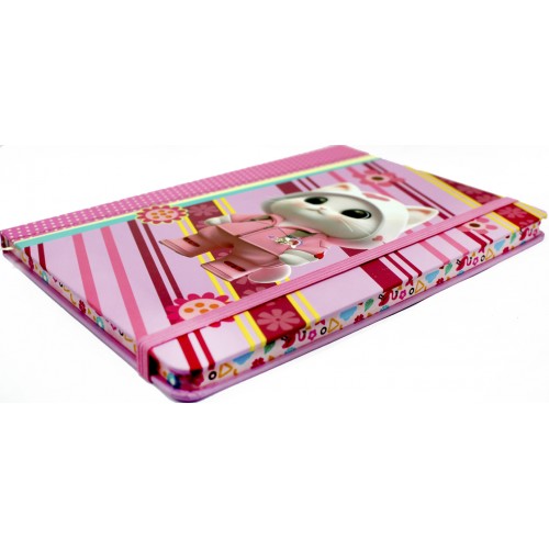 Блокнот А5 80арк. лін. "Звірята" об'ємний,на гумці №JZ85014(16)