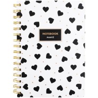 Блокнот пруж. А5 80арк. кліт. тв. обкл. "Black&White" №8470-16-A/Axent/(12)