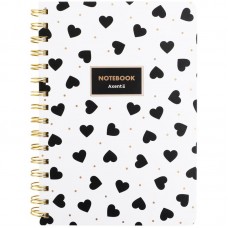 Блокнот пруж. А5 80арк. кліт. тв. обкл. "Black&White" №8470-16-A/Axent/(12)