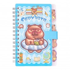 Блокнот пруж. бок. А6 60арк. кліт. з магніт. заст. "Kids line. Capybara" №ZB.700027/Zibi/