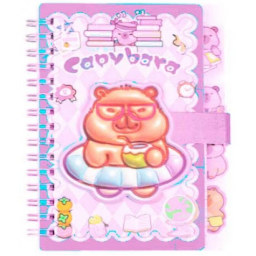 Блокнот пруж. бок. А6 60арк. кліт. з магніт. заст. "Kids line. Capybara" №ZB.700027/Zibi/