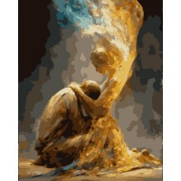 Картини по номерах "Santi" Обійми світла 40х50см LED підсвітка №956657