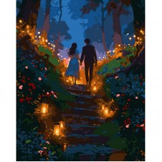 Картини по номерах "Santi" Романтична прогулянка 40х50см LED підсвітка №956660