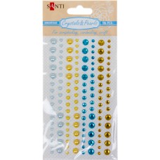 Набор страз и жемчужин клеевих Santi Gold and blue 136 шт 742523