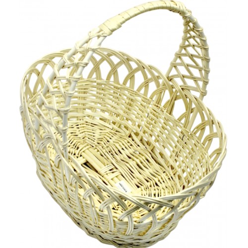 Кошик плетен. вибілений ажурна ручка 40х30х20см