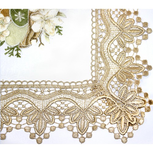 Великодня серветка "Крашанки з курчам" прямокут корич. обідок. 48х33см №30353(12)