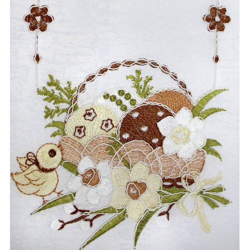 Великодня серветка "Крашанки в кошику" прямокут. 48х33см №30352