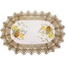 Великодня серветка "Христос Воскрес,крашанки з квітами" овал. 48х31см №10406(12)