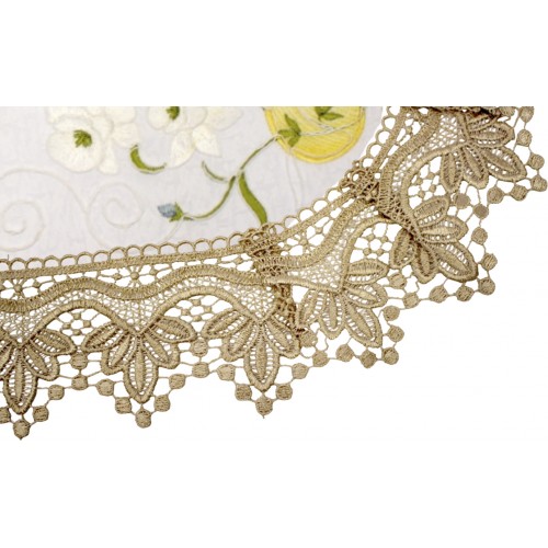 Великодня серветка "Христос Воскрес,крашанки з квітами" овал. 48х31см №10406(12)