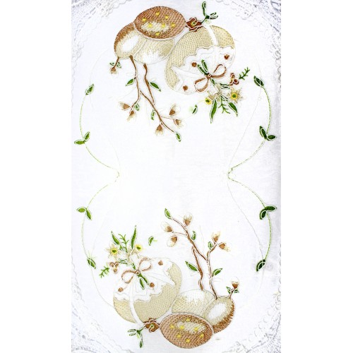 Великодня серветка "Крашанки з паскою" овал. 48х31см №10345(12)