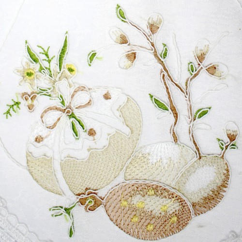 Великодня серветка "Крашанки з паскою" овал. 48х31см №10345(12)