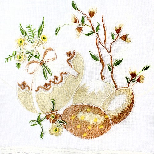 Великодня серветка "Паска з котиками" прямок. 62х44см №10345