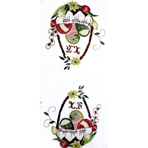 Великодня серветка "Христос Воскрес,крашанки в кошику" прямок. 62х44см №81357