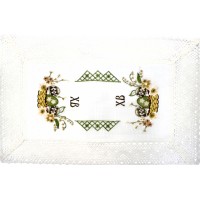 Великодня серветка "Христос Воскрес,крашанки в кошику" прямок. 62х44см №60264