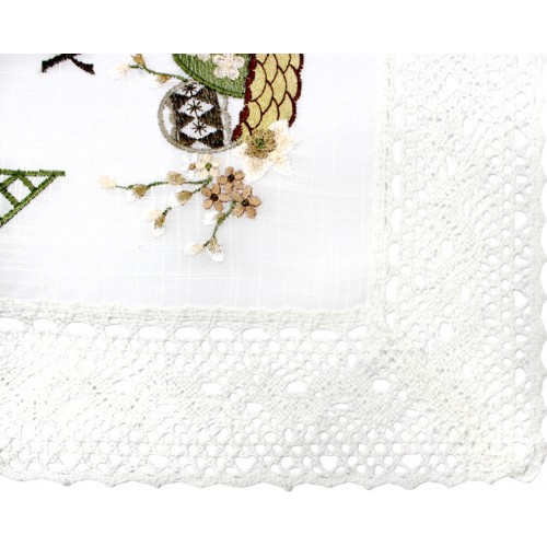 Великодня серветка "Христос Воскрес,крашанки в кошику" прямок. 62х44см №60264