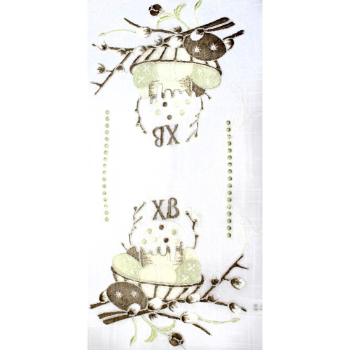 Великодня серветка "Христос Воскрес,паска з котиками" прямок. 62х44см №43255