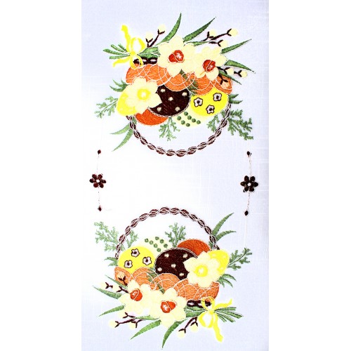 Великодня серветка "Крашанки в кошику" прямок. 62х44см №43256