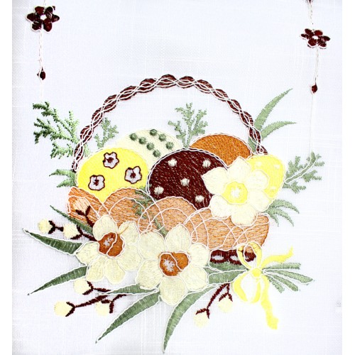 Великодня серветка "Крашанки в кошику" прямок. 62х44см №43256