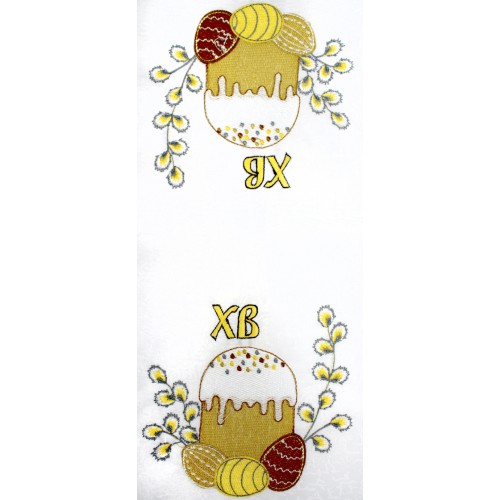 Великодня серветка "Христос Воскрес,паска з крашанками" прямок. 62х44см №2512