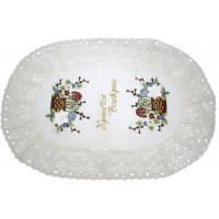 Великодня серветка "Крашанки з котиками в кошику" овальн. 62х44см №30095-01