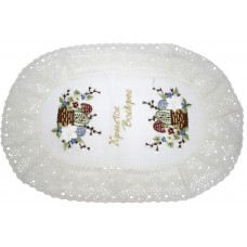 Великодня серветка "Крашанки з котиками в кошику" овальн. 62х44см №30095-01