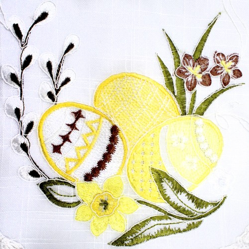 Великодня серветка "Крашанки з котиками" овальн. 62х44см №81527