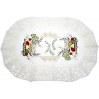 Великодня серветка "Христос Воскрес,паска з крашанками і котиками" овальн. 62х44см №80510