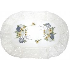 Великодня серветка "Крашанками з квітами" овальн. 62х44см №81380