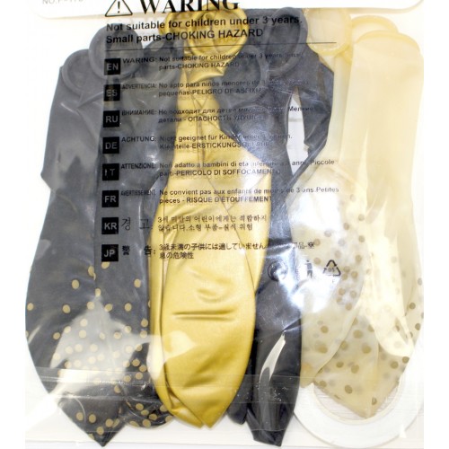 Набір кульок повітр. для фотозони "Чорний, золотий хром"