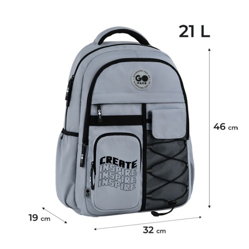 Рюкзак "GoPack" Education 2від. 5карм. сірий №GO26-184L-2(10)