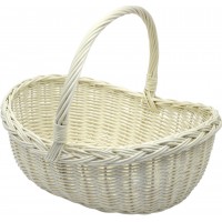 Кошик плетен. "Човник" білий 40х34х13см №1