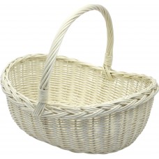 Кошик плетен. "Човник" білий 40х34х13см №1