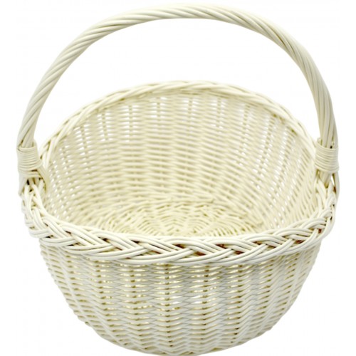 Кошик плетен. "Човник" білий 40х34х13см №1