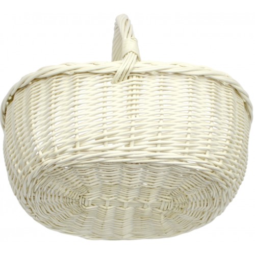 Кошик плетен. "Човник" білий 40х34х13см №1