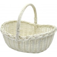 Кошик плетен. "Човник" білий 36х28х12см №2