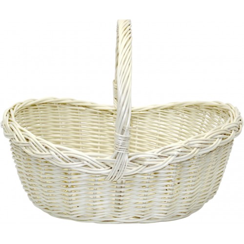 Кошик плетен. "Човник" білий 36х28х12см №2