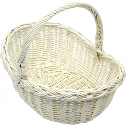 Кошик плетен. "Човник" білий 36х28х12см №2