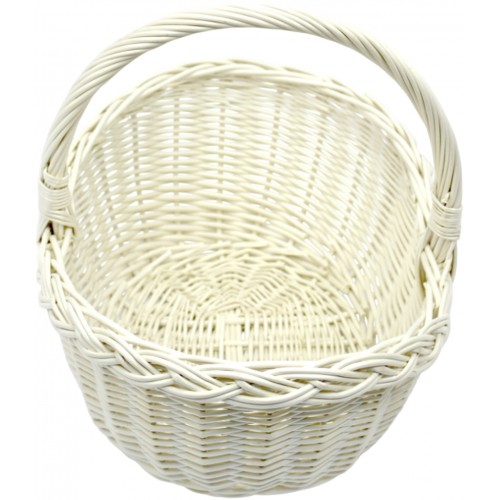 Кошик плетен. "Човник" білий 36х28х12см №2