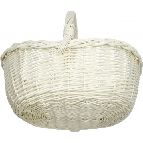 Кошик плетен. "Човник" білий 36х28х12см №2