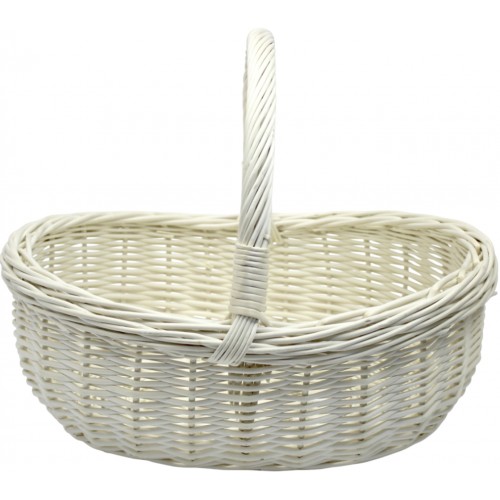 Кошик плетен. "Човник" білий 42х34х15см №4