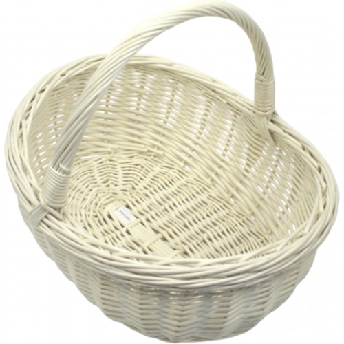 Кошик плетен. "Човник" білий 42х34х15см №4