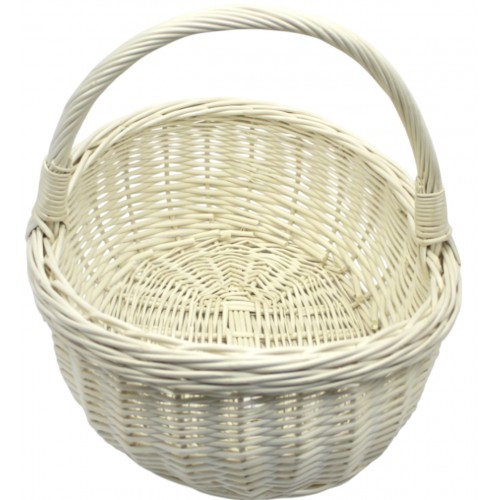 Кошик плетен. "Човник" білий 42х34х15см №4