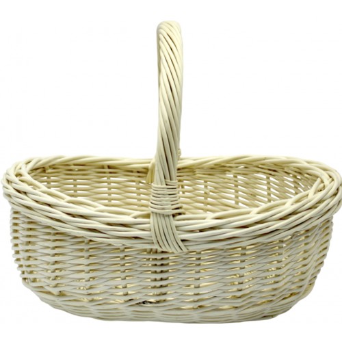 Кошик плетен. "Човник" білий 37х29х13см №5